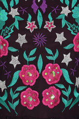 Fenella purple floral embroidered maxi dress by Frock and Frill