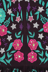 Fenella purple floral embroidered maxi dress by Frock and Frill