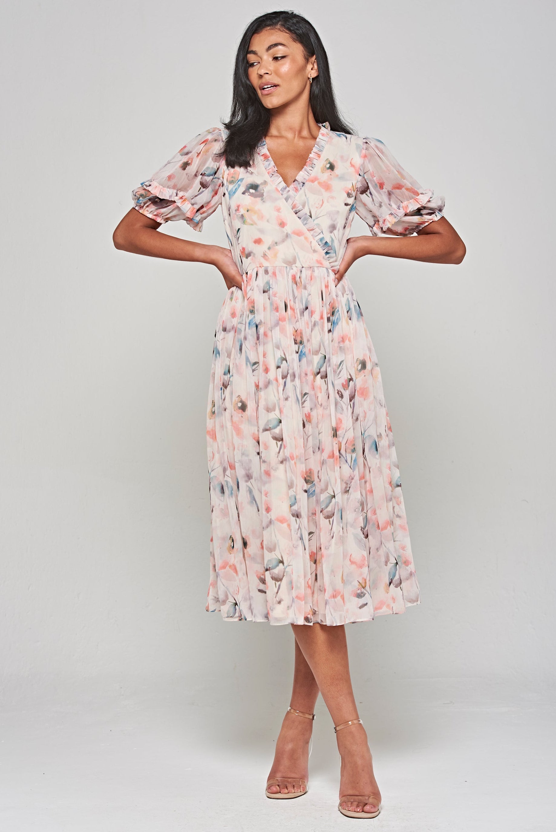 Fleur Floral Print Midi Dress – Frock and Frill