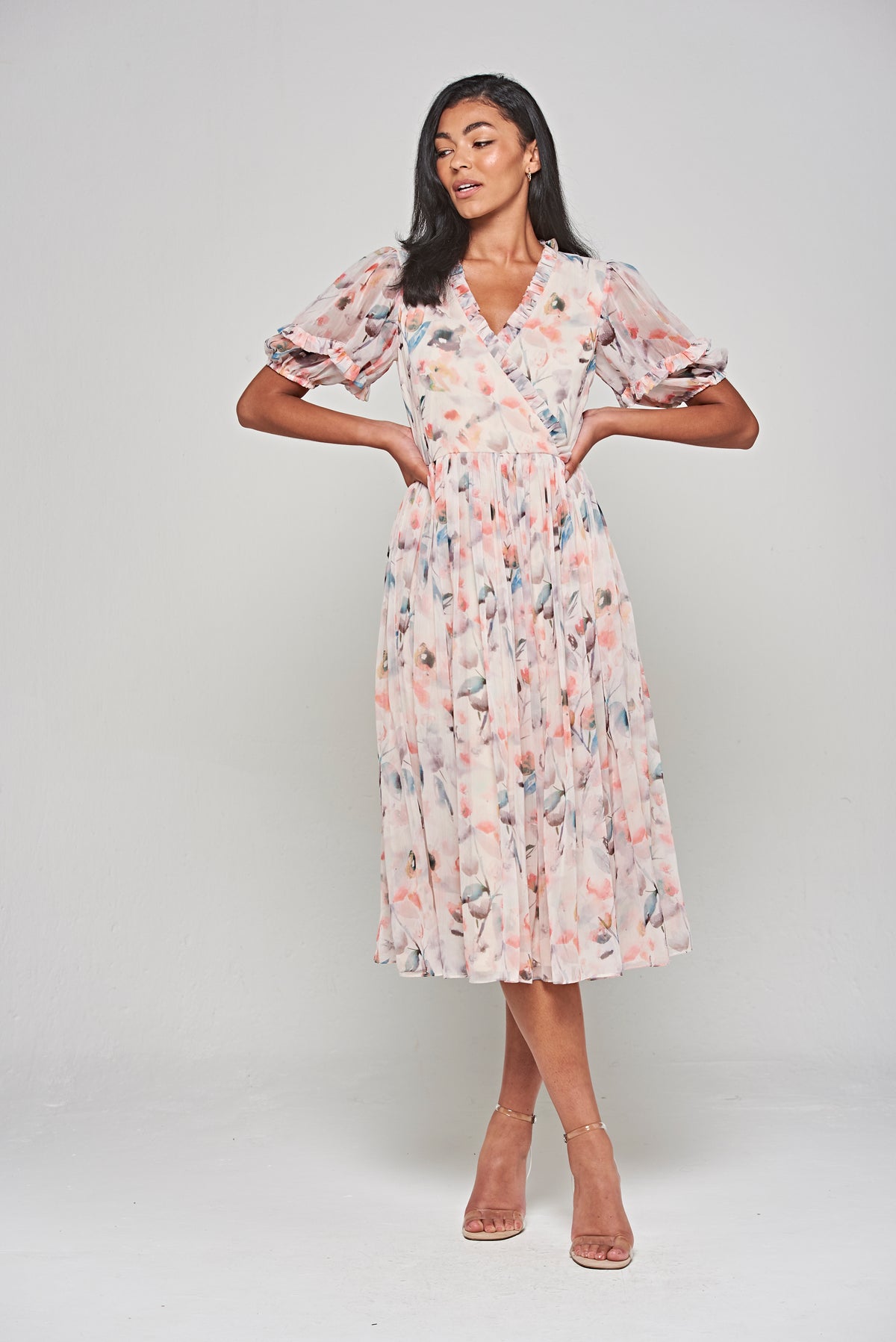 Fleur Floral Print Midi Dress