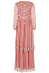 Florence Blush Floral Embellished Maxi Dress