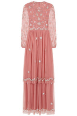 Florence Blush Floral Embellished Maxi Dress