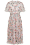 Florentina Floral Print Ruffled Midi Dress