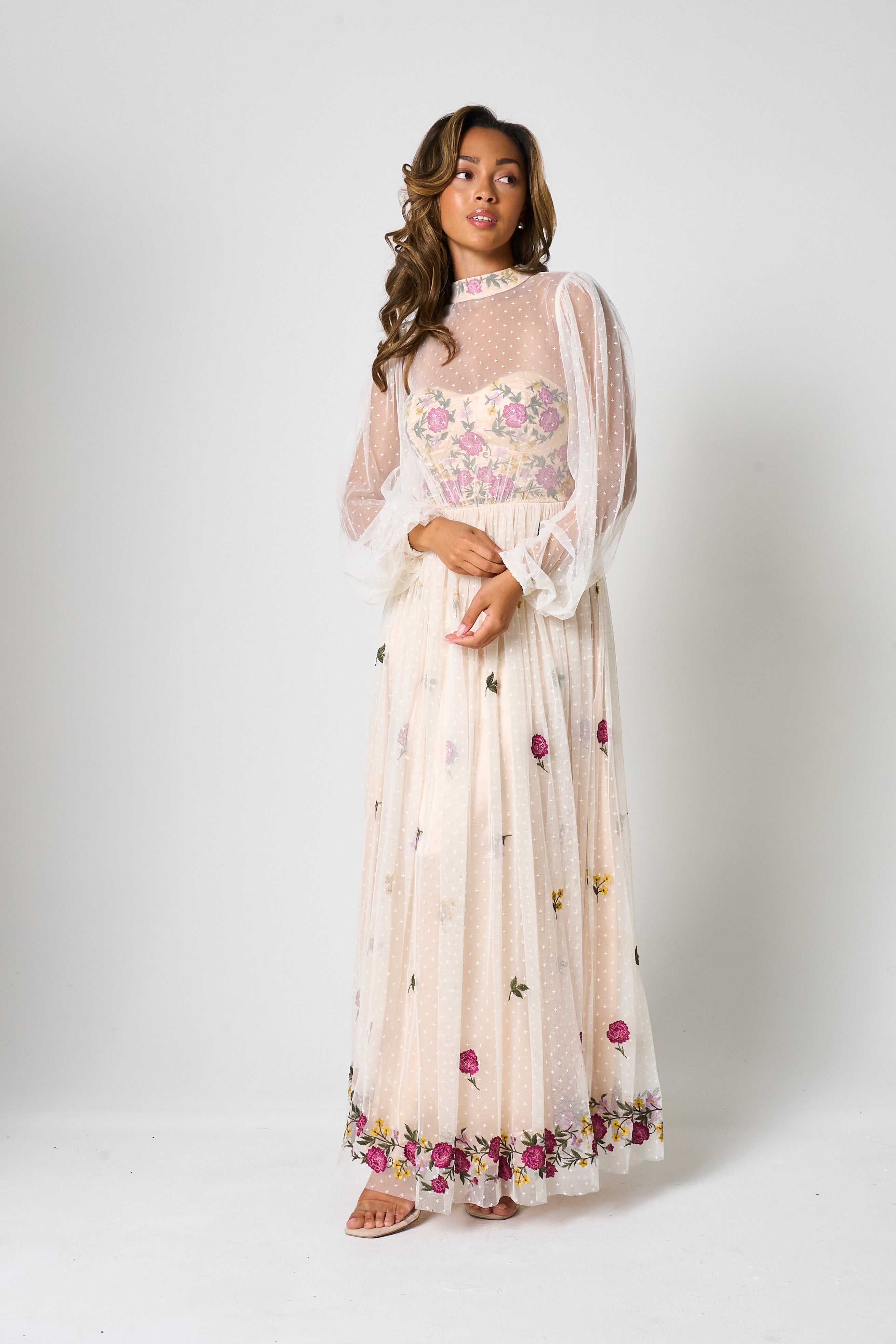 Champagne Floral Dress Elegant One Shoulder Champagne Prom Dresses With Flower, One Champagne Floral Dress Elegant One Shoulder Champagne Prom Dresses With Flower, One