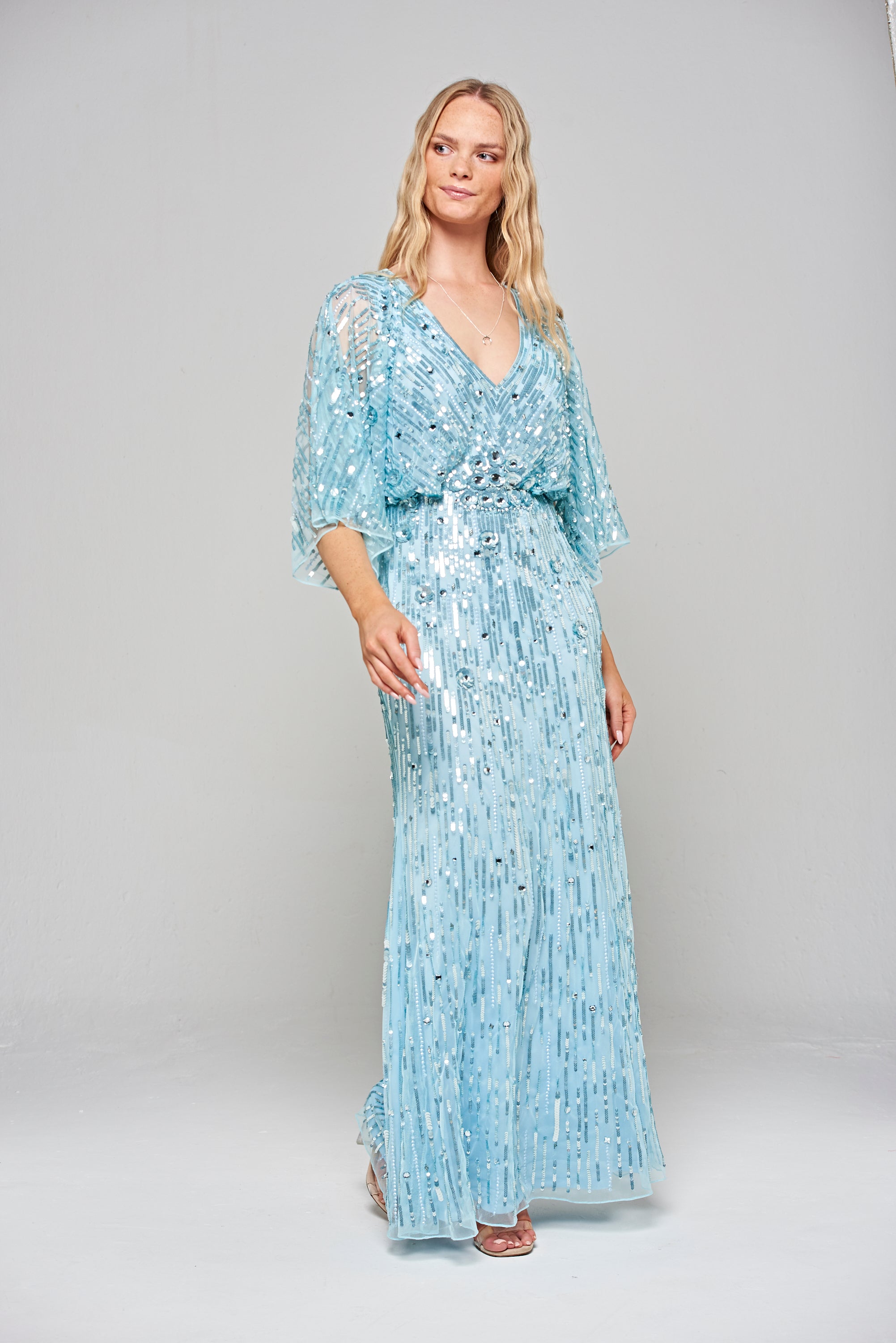 Georgia Blue Embellished Maxi Dress