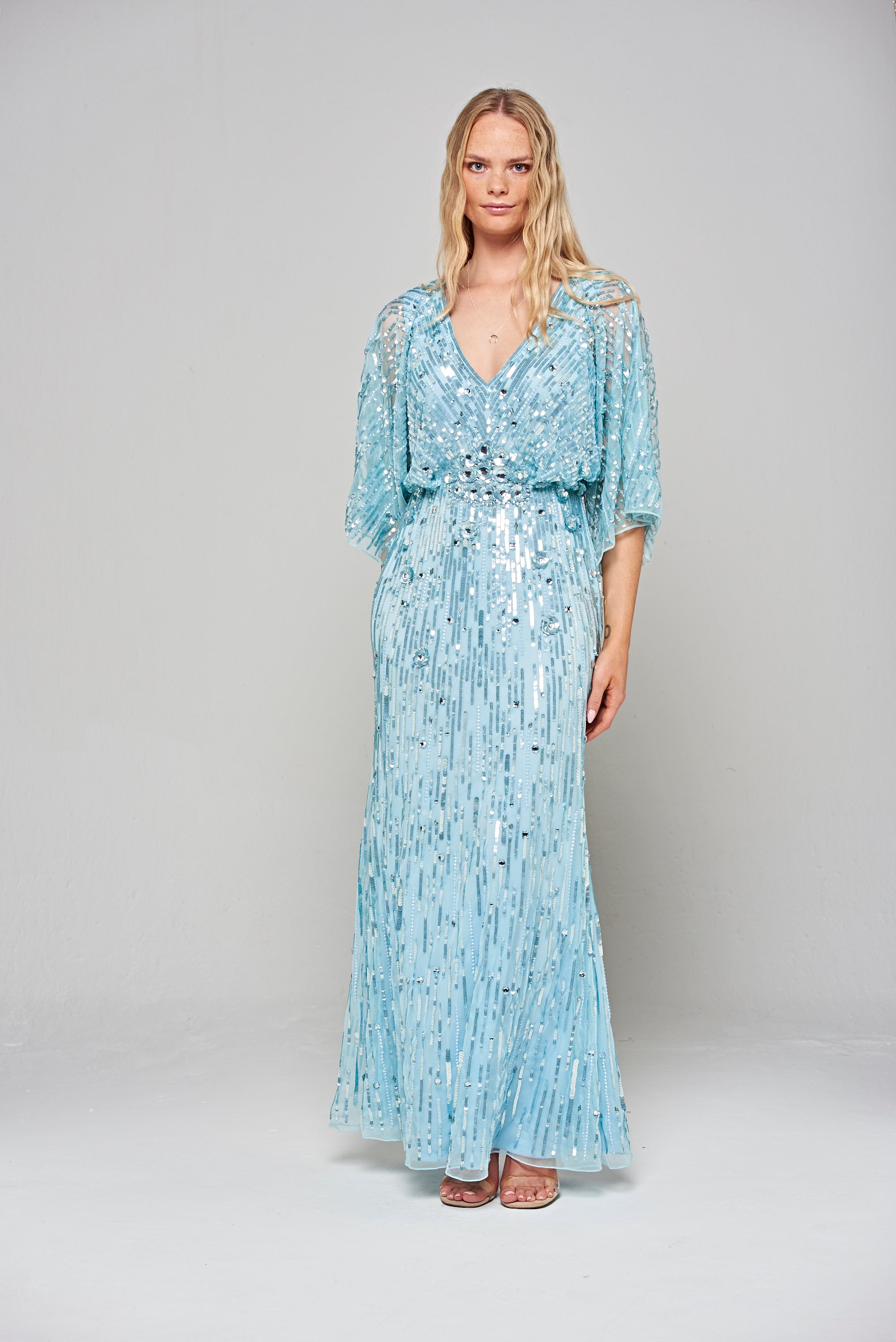 Georgia Blue Embellished Maxi Dress