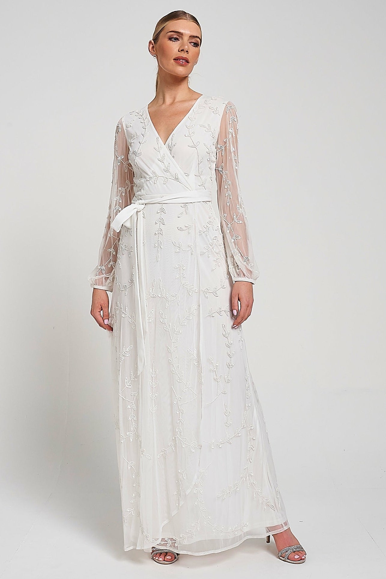 Grace White Embellished Maxi Dress Frock and Frill Grace White Embellished Maxi Dress Frock and Frill