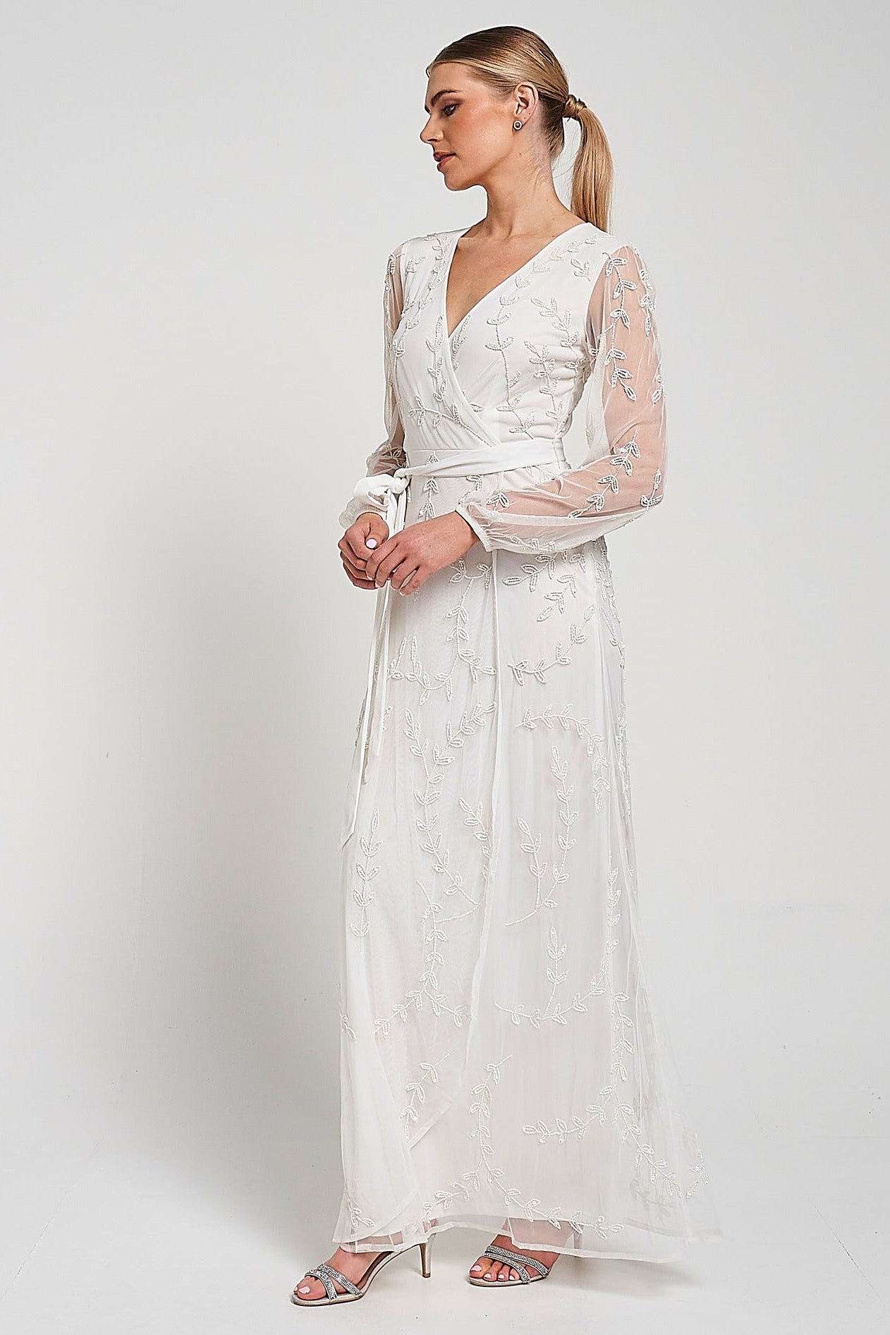 Grace White Embellished Maxi Dress Frock and Frill Grace White Embellished Maxi Dress Frock and Frill
