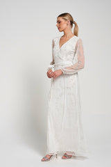 Grace White Embellished Maxi Dress