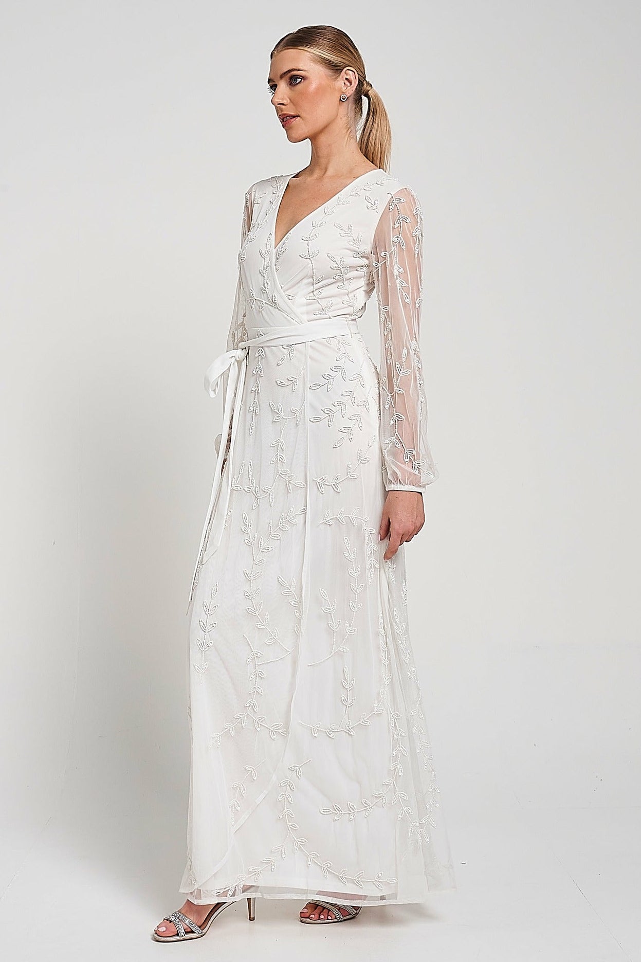 Grace White Embellished Maxi Dress Frock and Frill Grace White Embellished Maxi Dress Frock and Frill