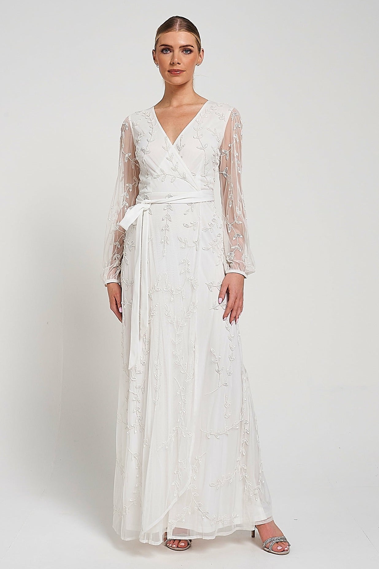 Grace White Embellished Maxi Dress Frock and Frill Grace White Embellished Maxi Dress Frock and Frill