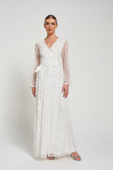 Grace White Embellished Maxi Dress