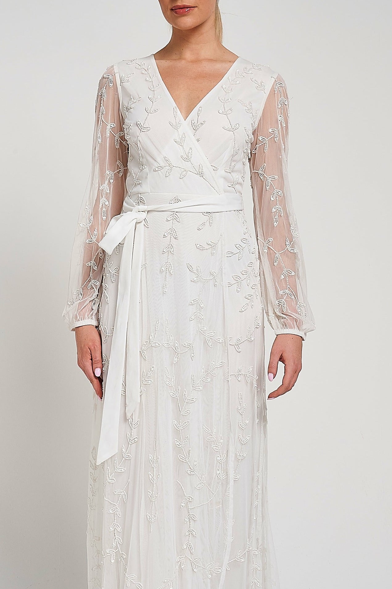 Grace White Embellished Maxi Dress Frock and Frill Grace White Embellished Maxi Dress Frock and Frill