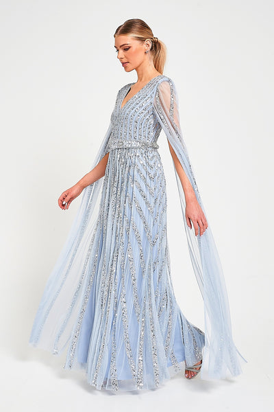 Dress Barn Gift Cards Dress Barn Women's Heavenly Grace Cape Gown - Formal  Chiffon Dress With Rhinestone Detail Cape Dresses For Women