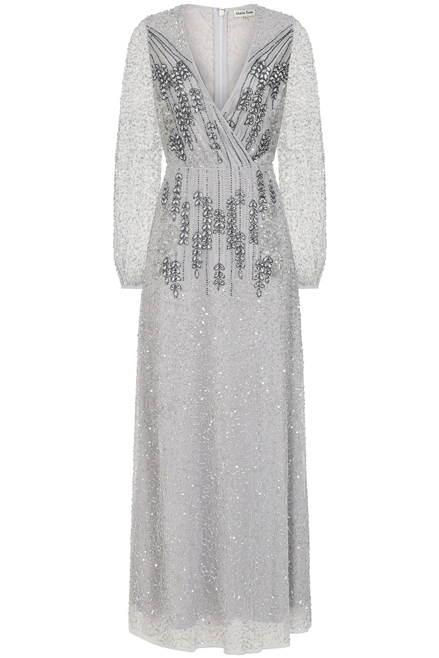 Hannah Grey Embellished Maxi Dress