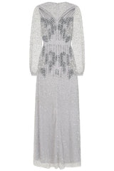 Hannah Grey Embellished Maxi Dress