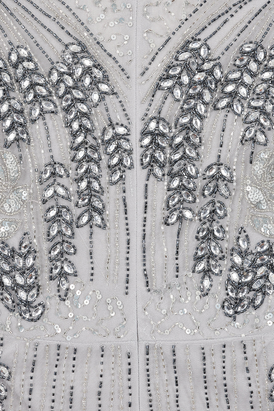 Hannah Grey Embellished Maxi Dress