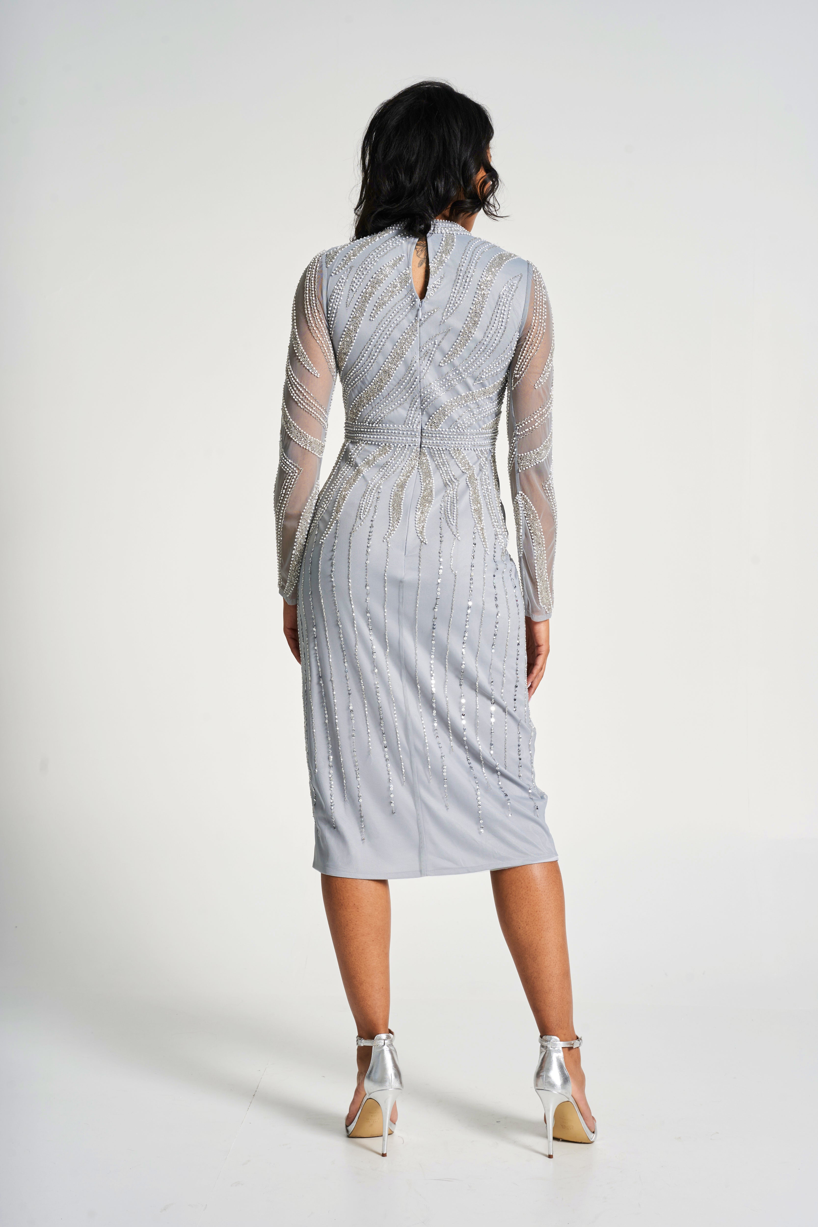 Grey Midi Occasion Dress Shop Silver Grey Dresses For Wedding Guest Sale Silver Lace Grey Midi Occasion Dress Shop Silver Grey Dresses For Wedding Guest Sale Silver Lace
