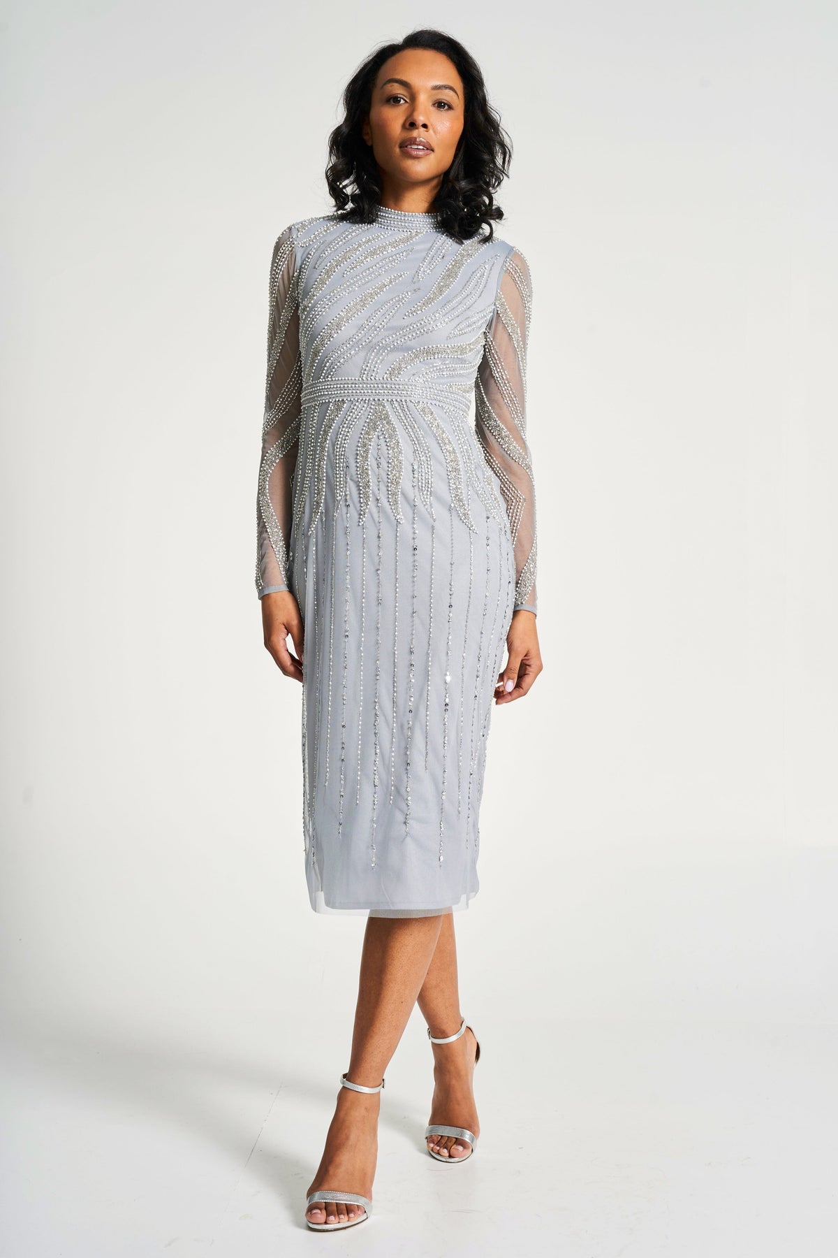 Grey Midi Occasion Dress Diamond Dust Midi Dress Teuta Matoshi Grey Midi Occasion Dress Diamond Dust Midi Dress Teuta Matoshi