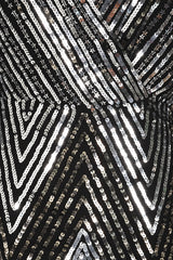 Hilda Black Sequin Midi Dress