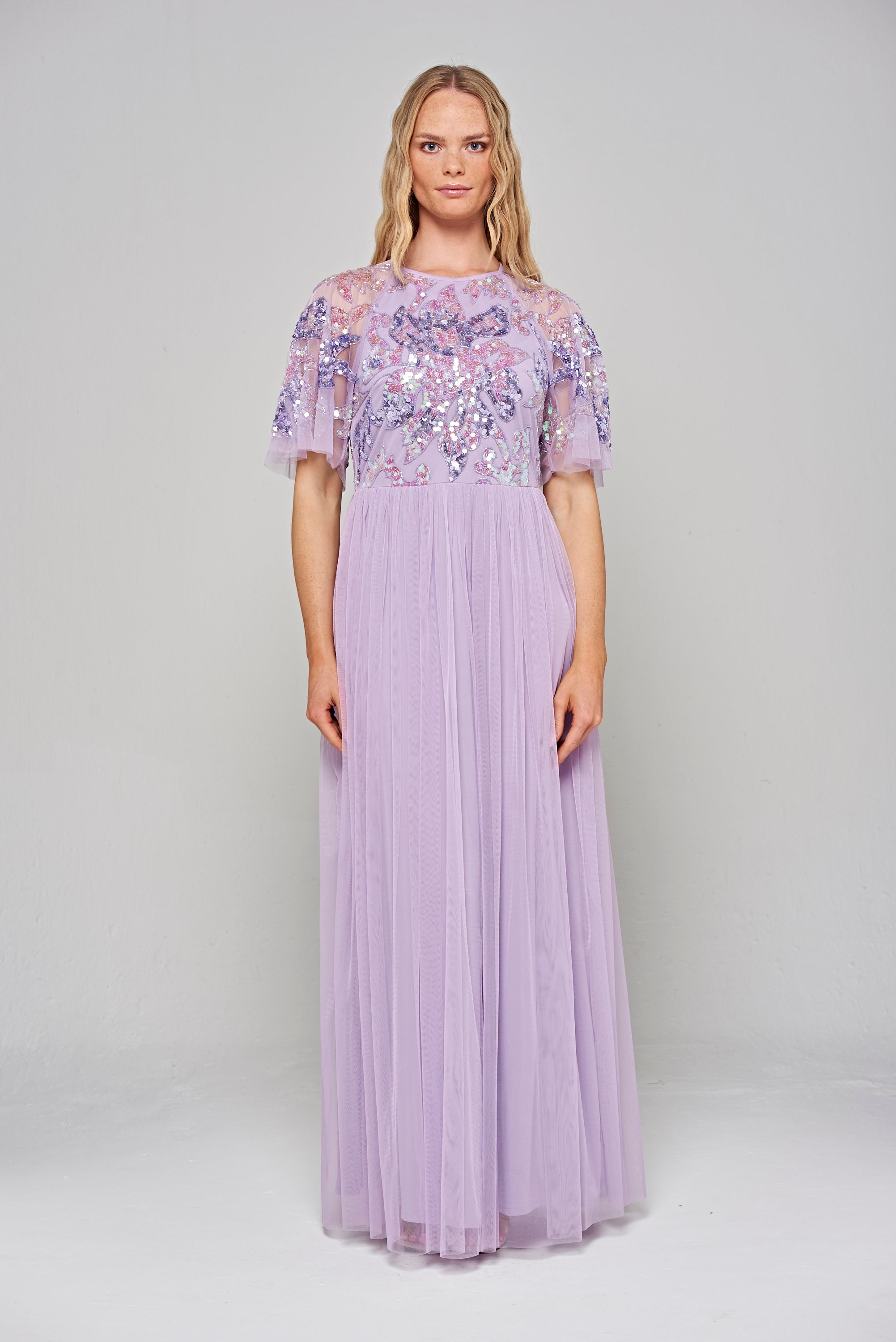 Ianthe Lilac Sequin Maxi Dress