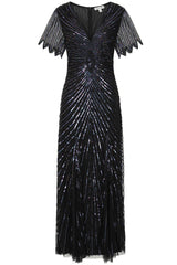 Irene Embellished Maxi Dress - Black