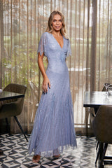 Irene Embellished Maxi Dress - Celestial Blue