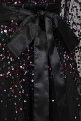 Iris Black Iridescent Sequin Maxi Dress