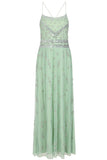 Jae Green Strappy Back Maxi Dress with Floral Embellishment