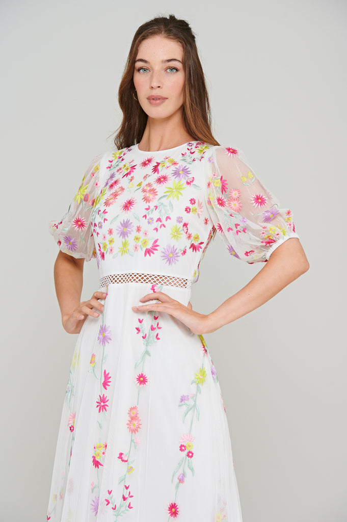 Jarita White Floral Maxi Dress