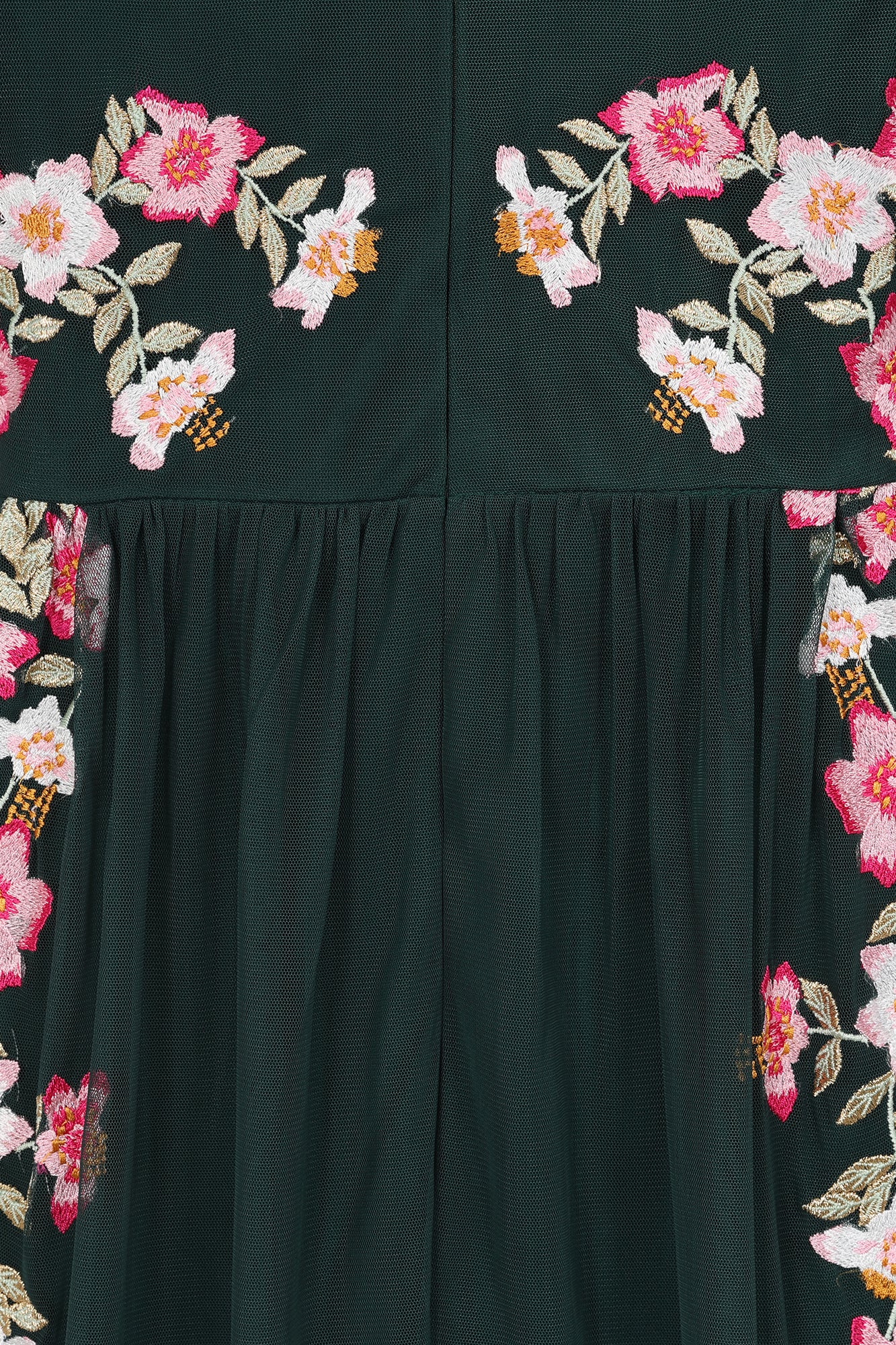Jelena Green Floral Embroidered Midi Dress