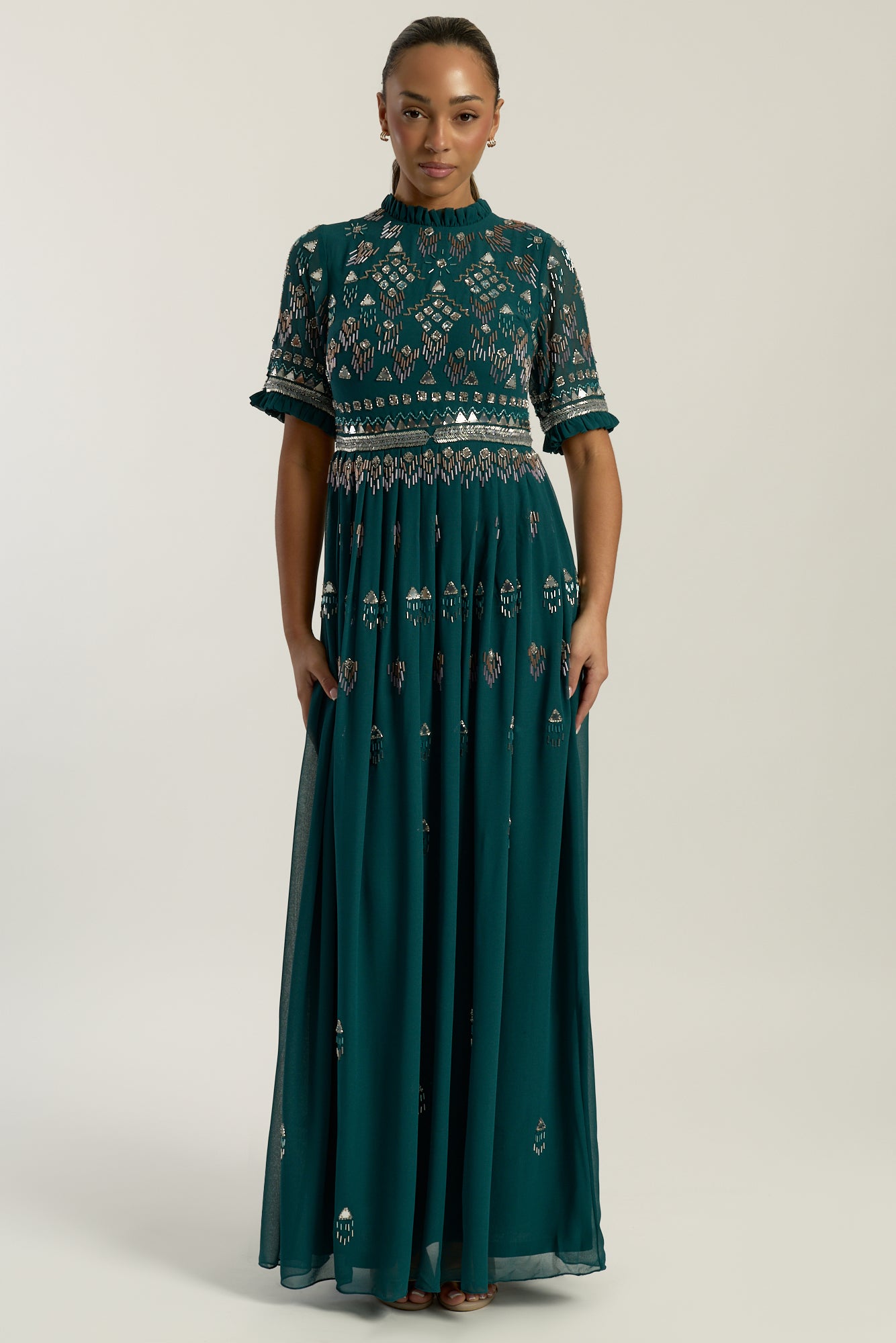 Jenelle Green Embellished Maxi Dress