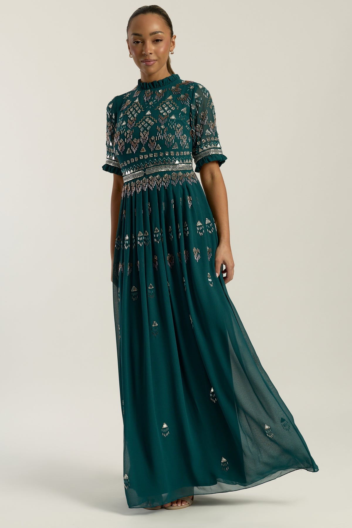 Jenelle Green Embellished Maxi Dress