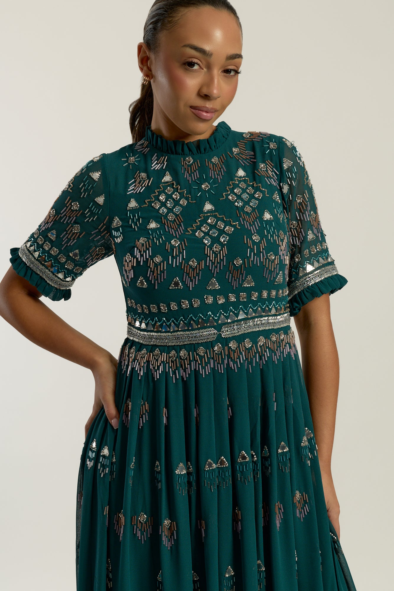 Jenelle Green Embellished Maxi Dress