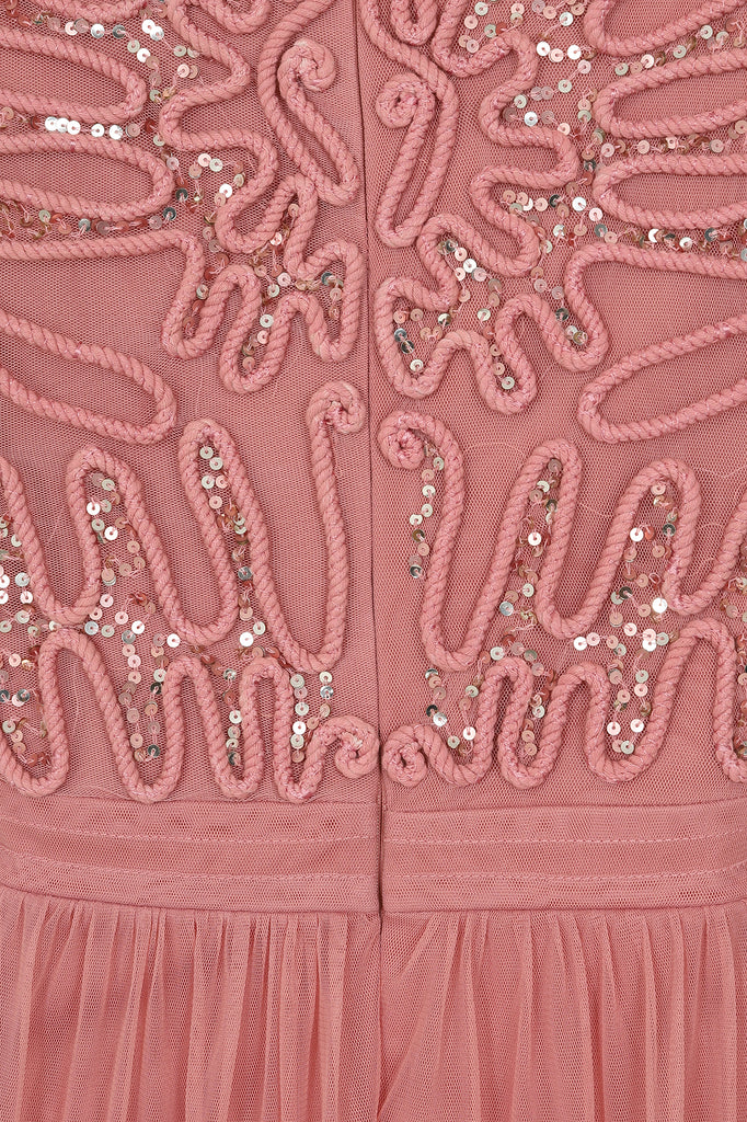 Jenna Cornelli Sequin Midi Dress - Rose Tan