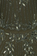Jora Olive Green Embellished Maxi Dress