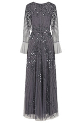 Jora Charcoal Embellished Maxi Dress