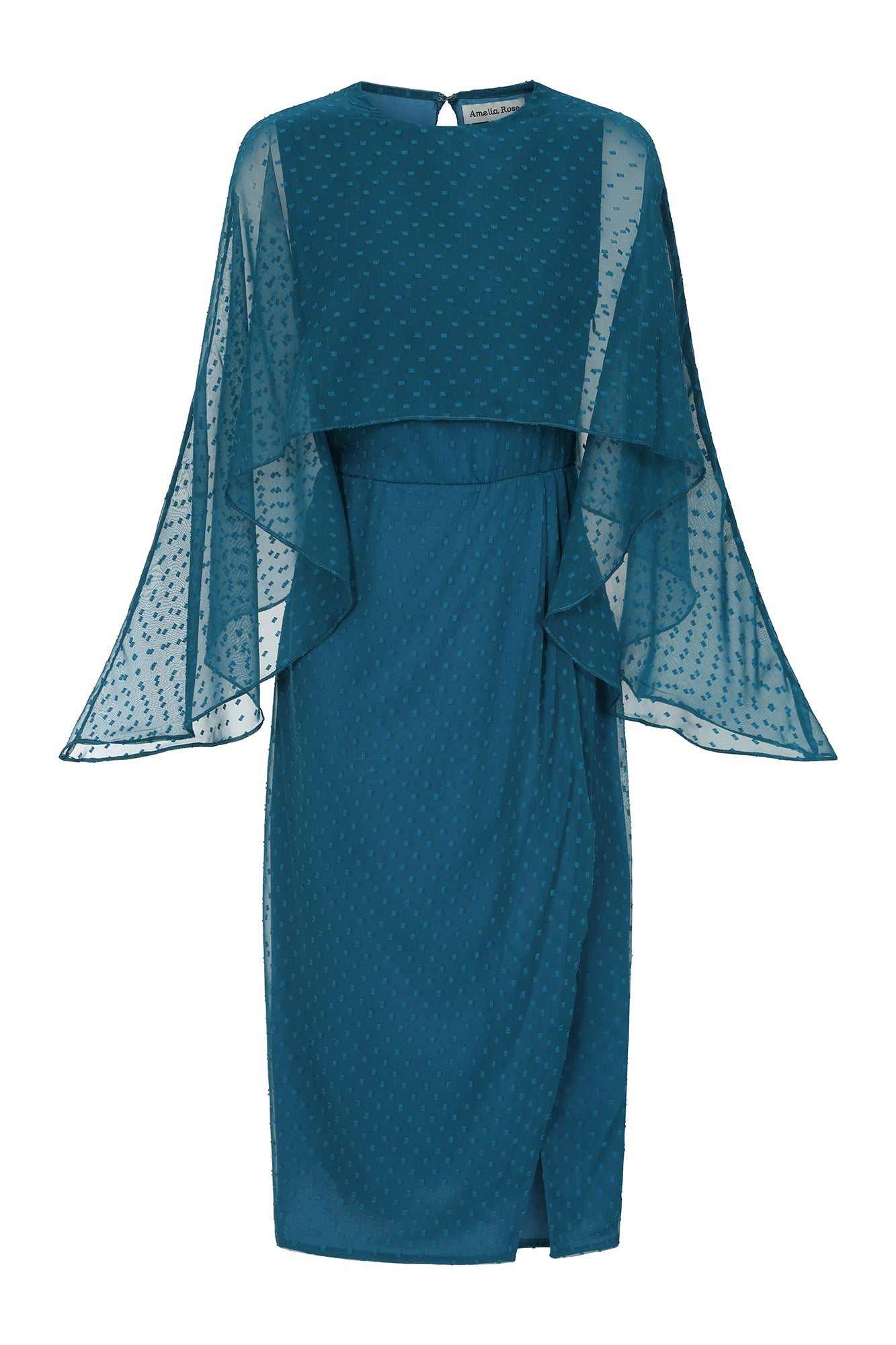 Juliet Blue Cape Detail Midi Dress Frock and Frill Juliet Blue Cape Detail Midi Dress Frock and Frill