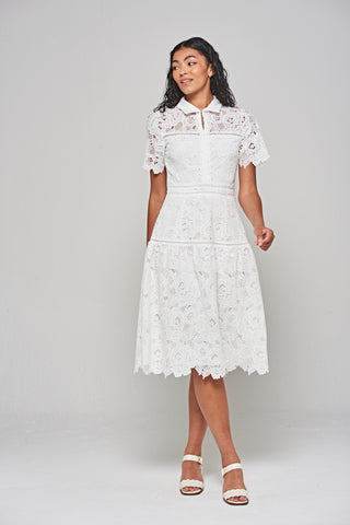 Kalina White Lace Shirt Dress main image 0