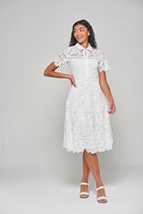 Kalina White Lace Shirt Dress 