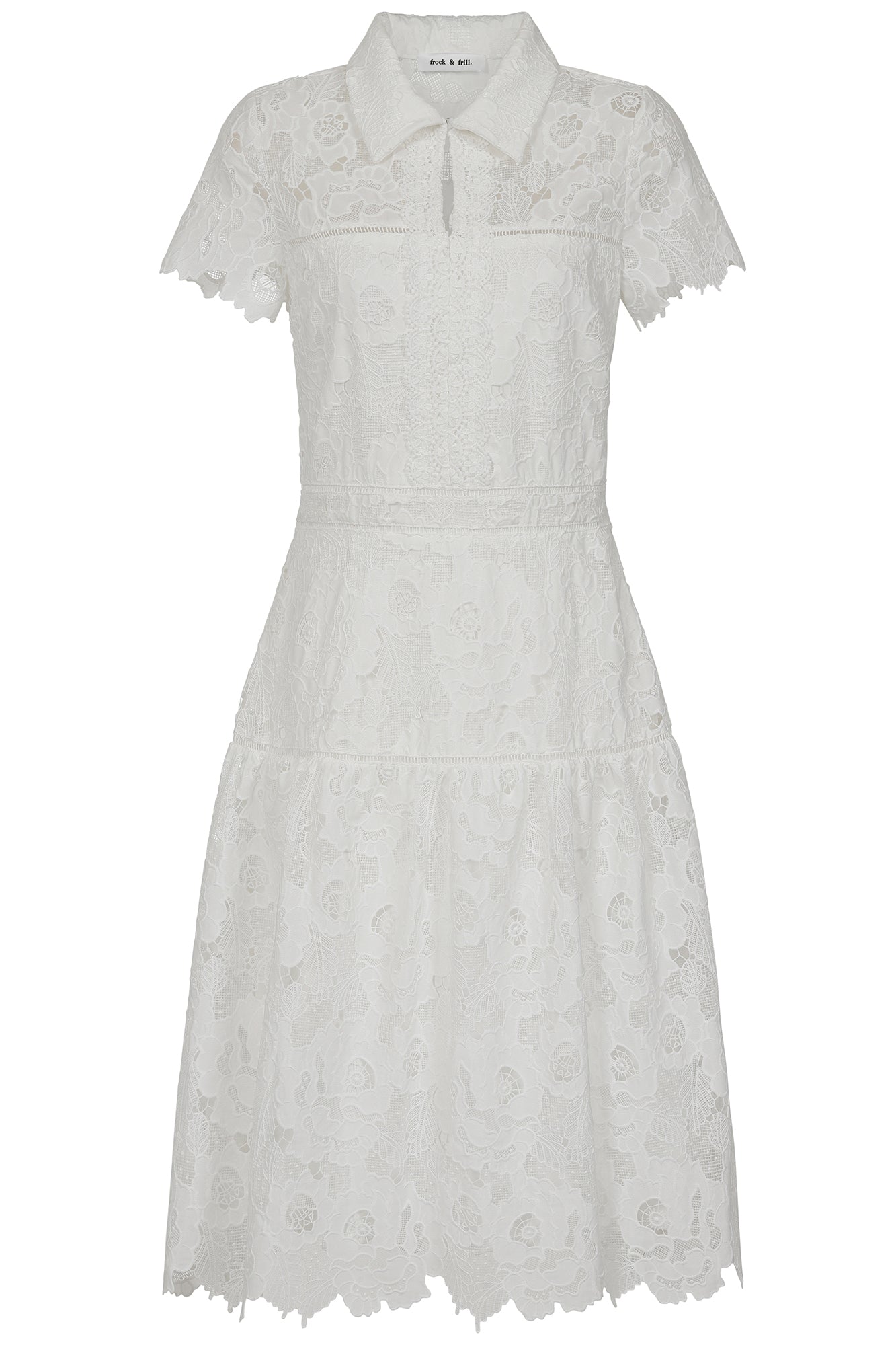 Kalina White Lace Shirt Dress – Frock and Frill