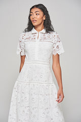 Kalina White Lace Shirt Dress 