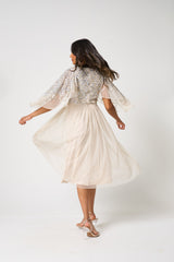 Kathryn Nude Sequin Midi Dress