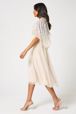 Kathryn Nude Sequin Midi Dress – Frock and Frill