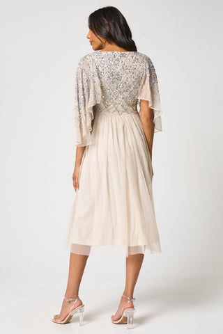 Kathryn Nude Sequin Midi Dress – Frock and Frill