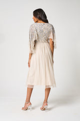 Kathryn Nude Sequin Midi Dress