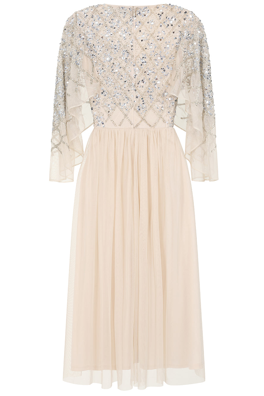 Kathryn Nude Sequin Midi Dress