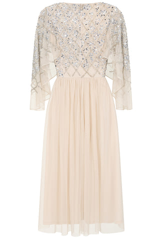 Kathryn Nude Sequin Midi Dress – Frock and Frill