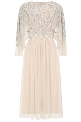 Kathryn Nude Sequin Midi Dress