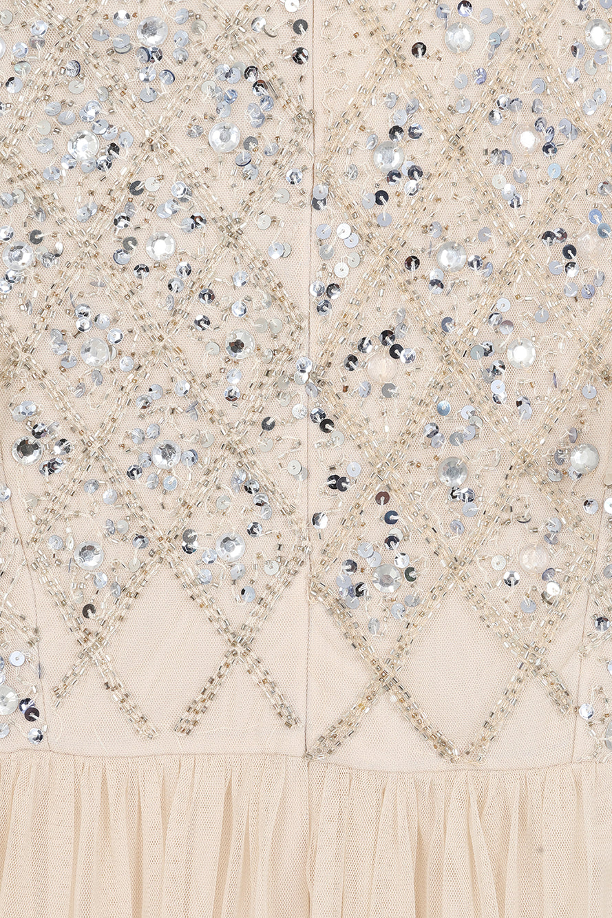 Kathryn Nude Sequin Midi Dress